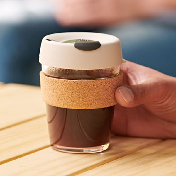 12oz Cork Glass Travel Mug