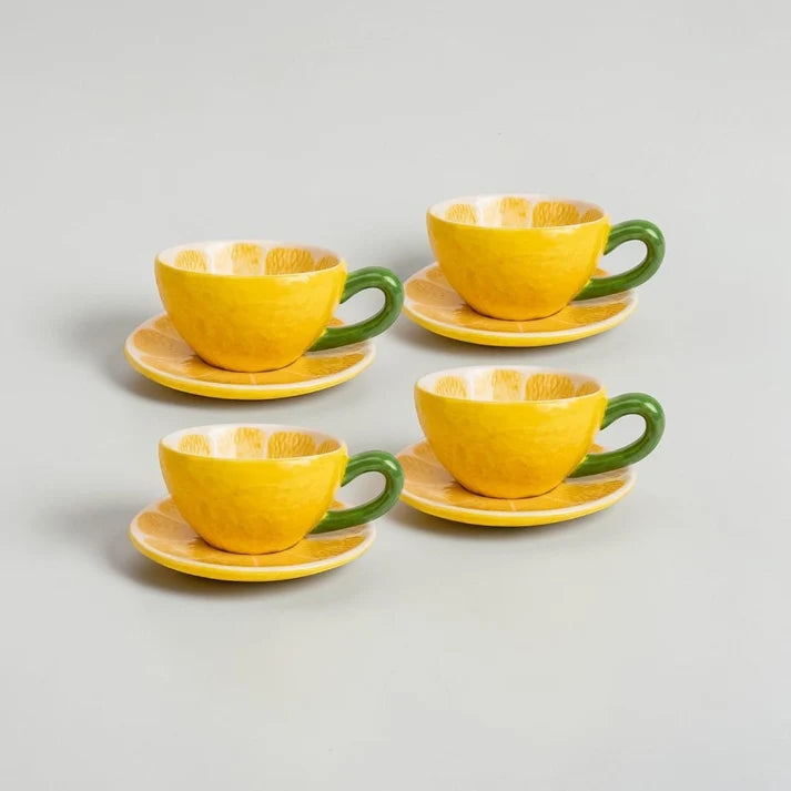 8.45 oz Lemon Coffee Cup Set