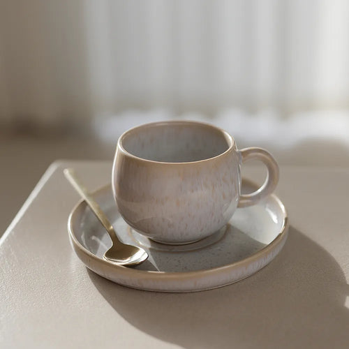 10.14oz Pearl Ceramic Coffee Cup Set